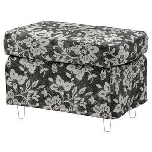 New ! IKEA STRANDMON Slipcover For Ottoman Frörum Beige/anthracite 905.466.14
